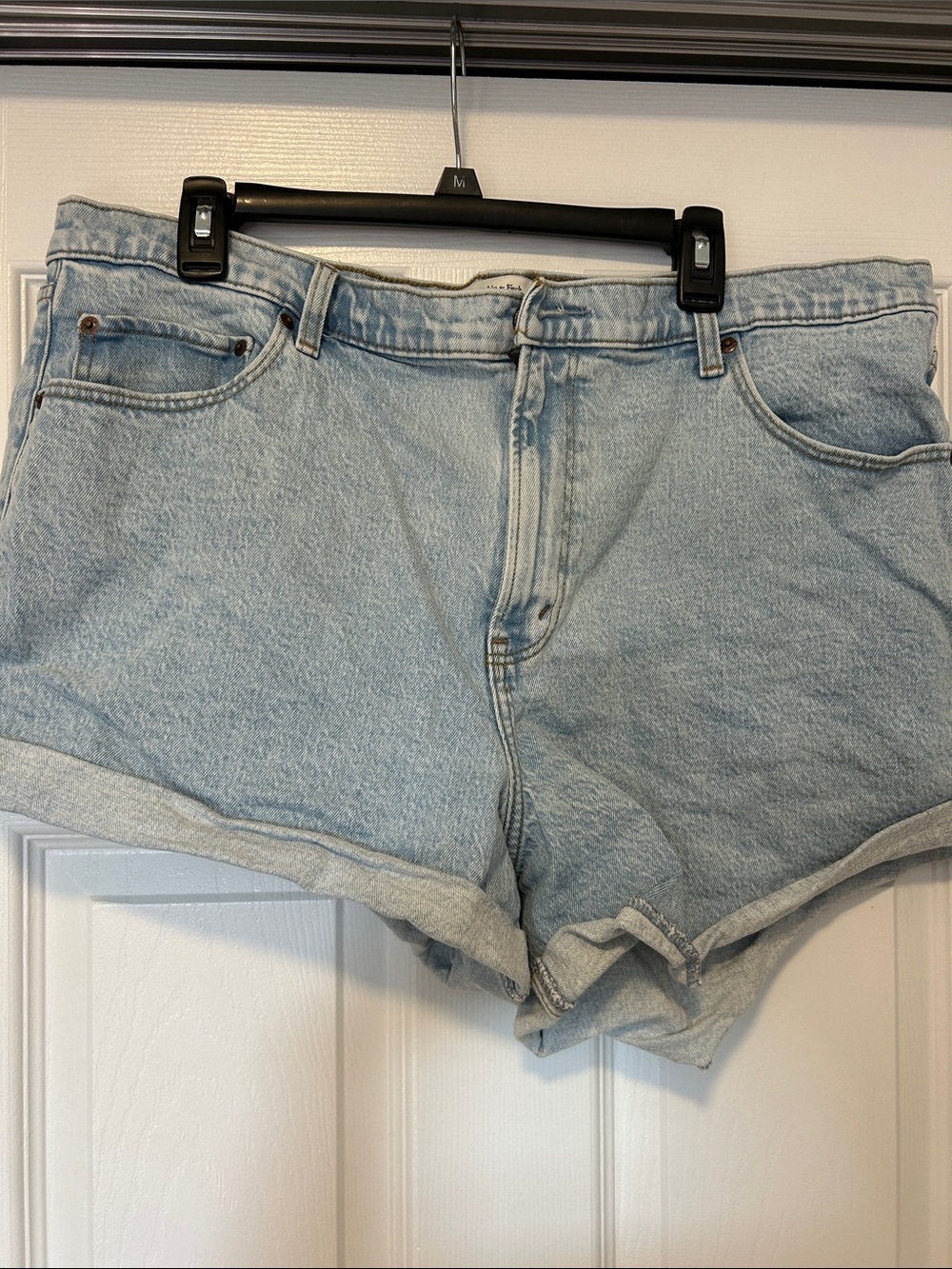 Abercrombie & Fitch Light Blue Denim Roll-Hem Shorts - Picture 1 of 3